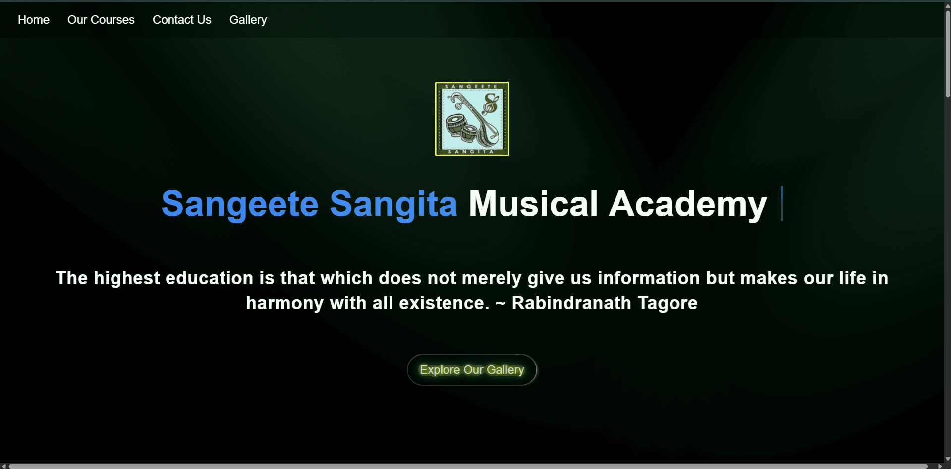 Academy Website screenshot